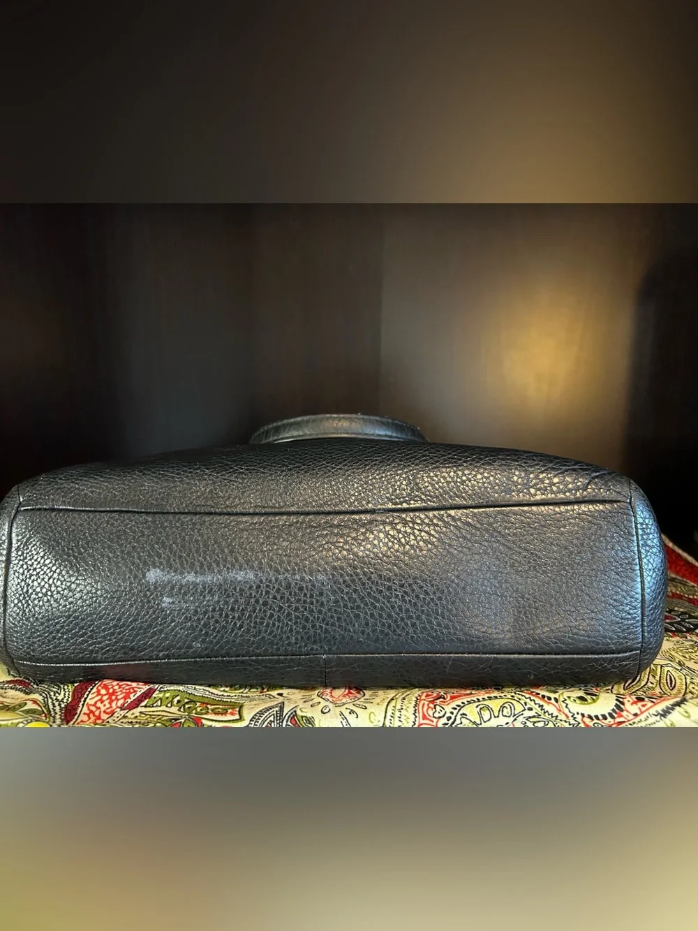 Coach Black Pebbled Leather Shoulder Bag with Gold Hardware